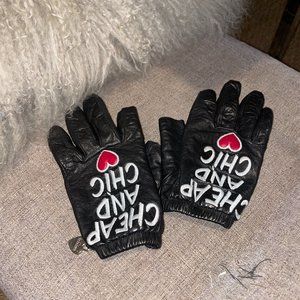 Moschino black gloves for women